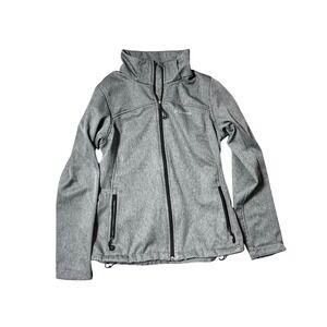 Columbia Womens Medium Softshell Jacket Gray Full Zip‎ Pockets Outdoors Active